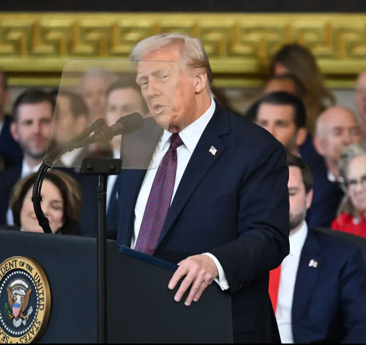 Donald Trump addressed the nation as he once again became the President of the United States. Credit: Saul Loeb - Pool/Getty Images