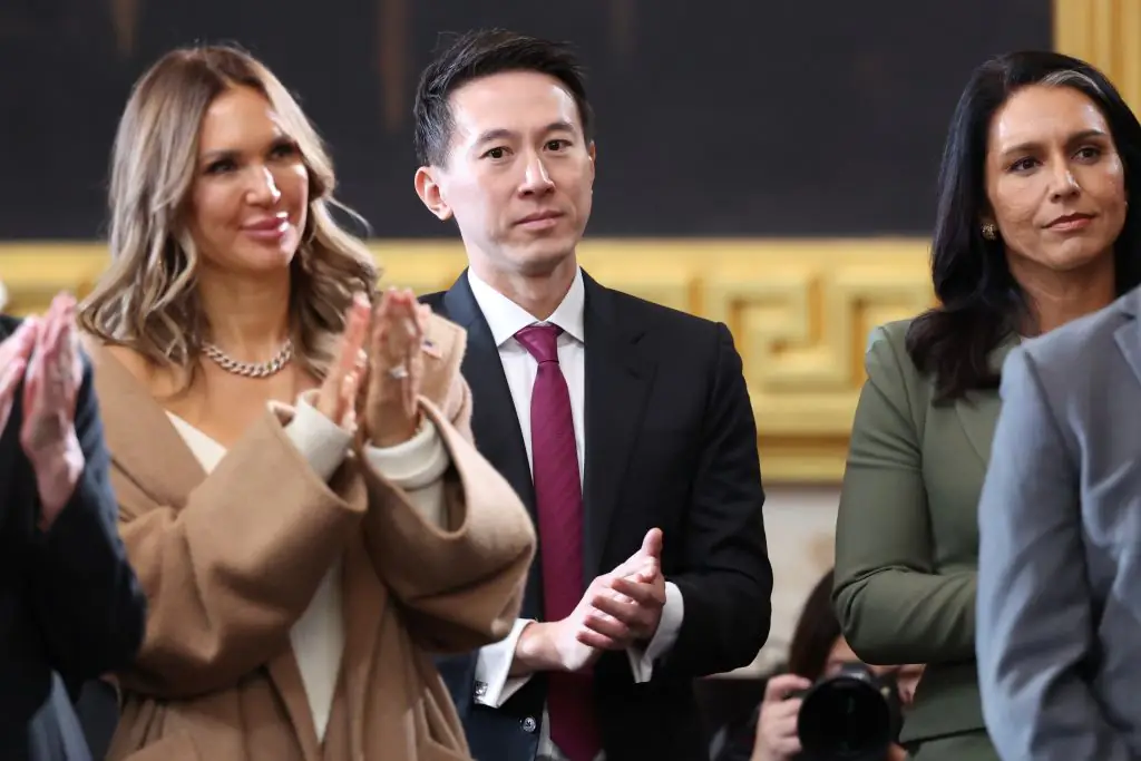 Shou Zi Chew at the inauguration. Credit: Kevin Lamarque - Pool/Getty
