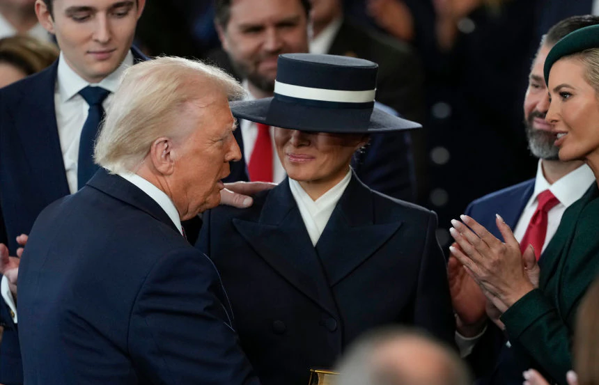 Outrageous conspiracy theory appears on social media as Melania supports Donald Trump at his inauguration