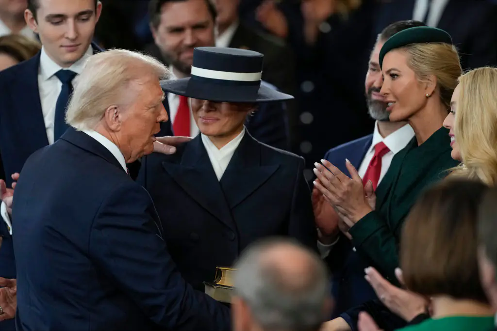Melania's look during the inauguration sparked theories on social media. Credit: Julia Demaree Nikhinson - Pool/Getty Images