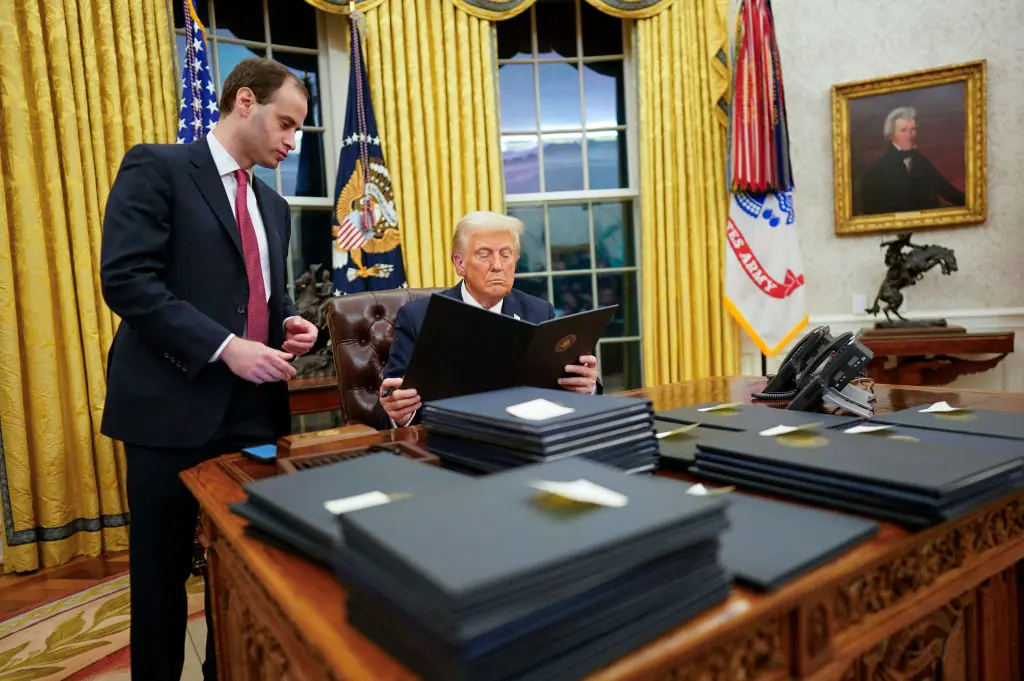 Trump wasted no time in settling in. Credit: Jabin Botsford /The Washington Post via Getty Images