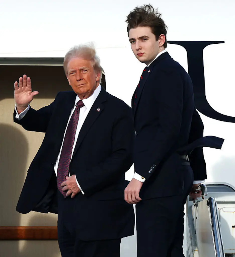 President Donald Trump with his son, Barron. Credit: Michael M. Santiago / Getty