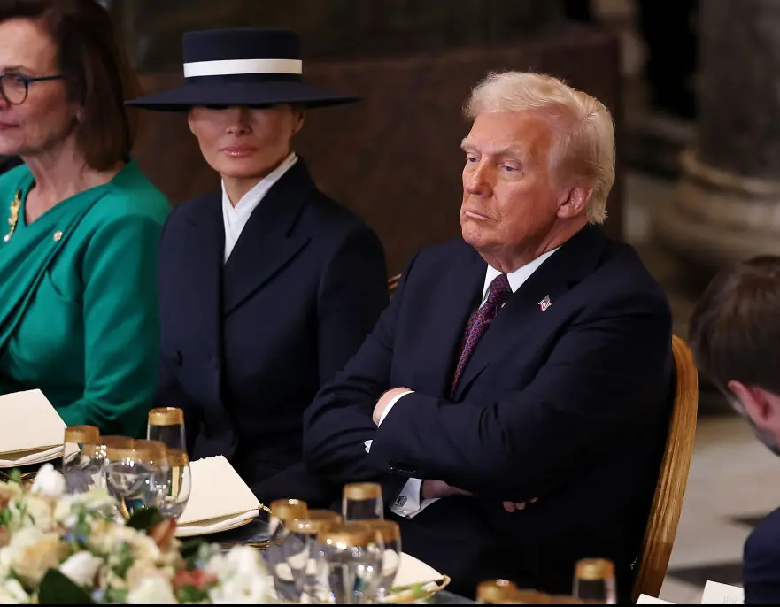 Melania and Donald Trump at their luncheon following his inauguration. Credit: Kevin Dietsch/Getty Images