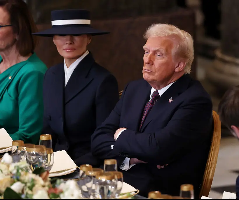 Melania and Donald Trump at their luncheon following his inauguration. Credit: Kevin Dietsch/Getty Images