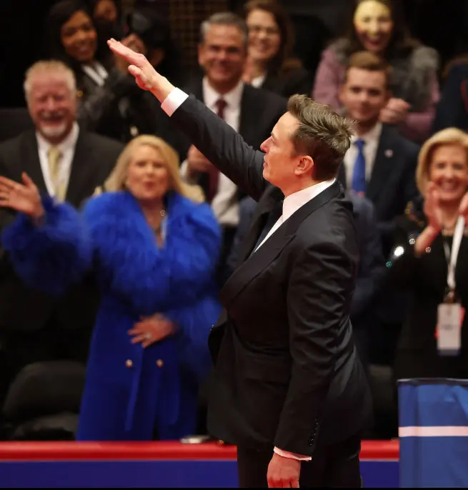Elon Musk has been accused of doing a Nazi salute at Trump's inauguration. Credit:	Justin Sullivan / Getty