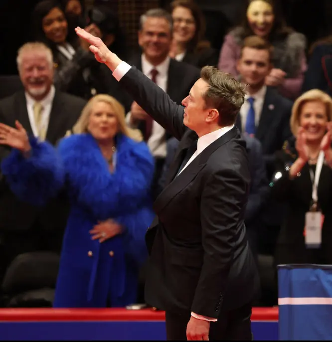 Elon Musk has been accused of doing a Nazi salute at Trump's inauguration. Credit:	Justin Sullivan / Getty