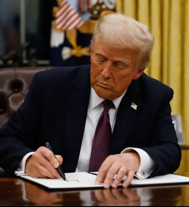 Trump has made some immediate changes to the Oval Office. Credit: Anna Moneymaker/Getty