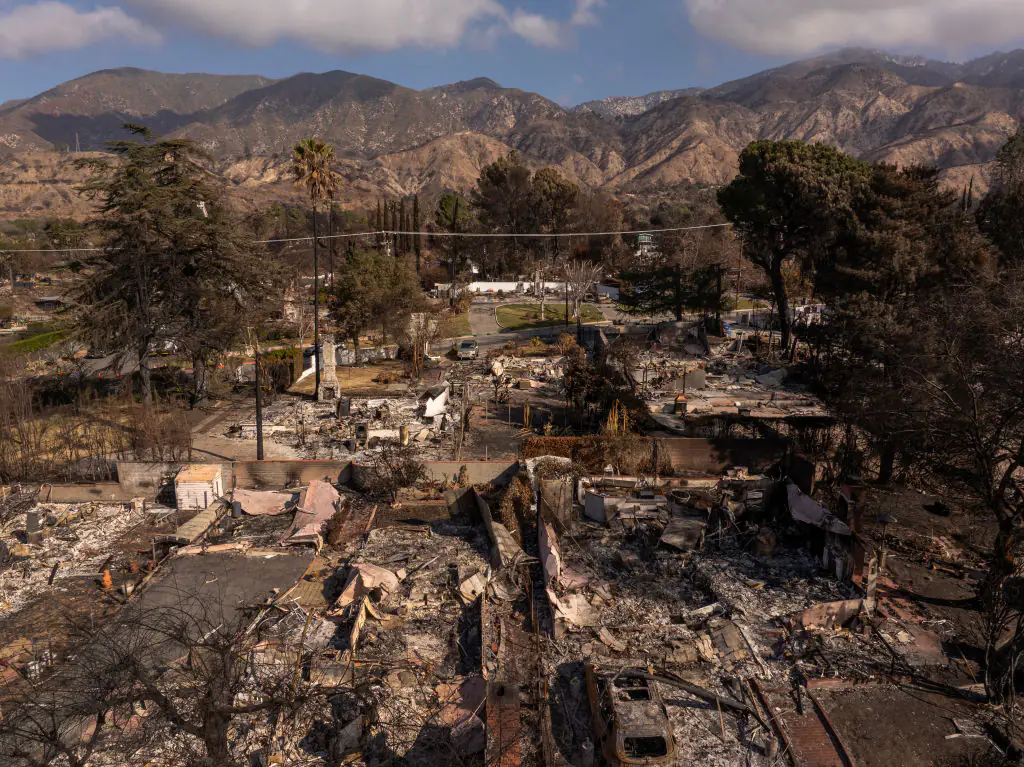 Thousands of homes were destroyed by the LA fires. Credit: David McNew / Getty
