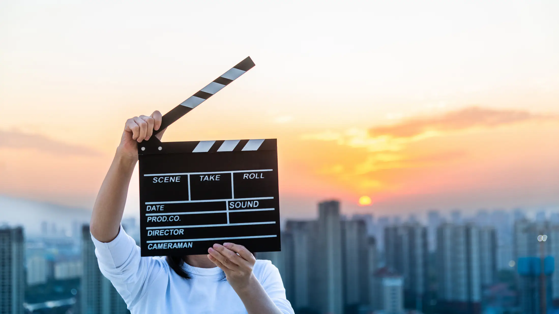 Hollywood movie clapperboard