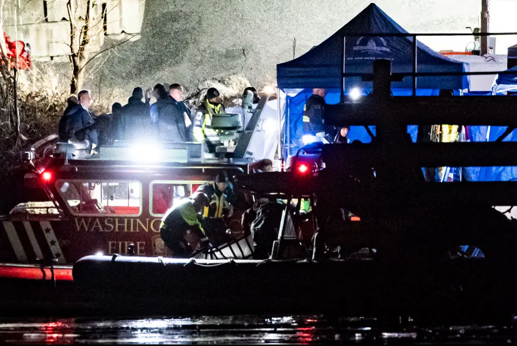 A passenger jet collided with a military helicopter in Washington D.C. on Wednesday night.Credit: Al Drago / Getty