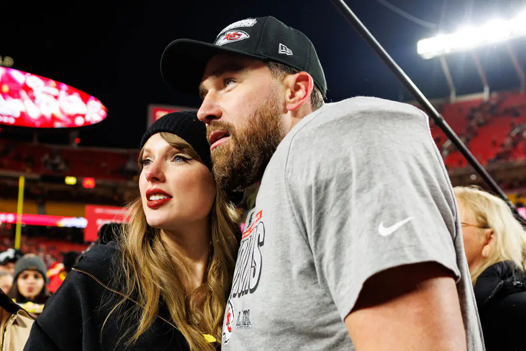 Taylor Swift is dating Travis Kelce. Credit:	Brooke Sutton / Getty