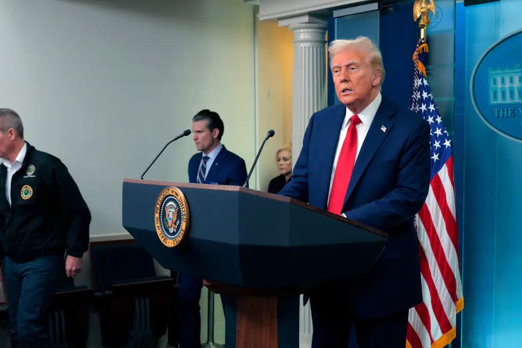 President Donald Trump addressed the nation after the tragic plane crash. Credit: Chip Somodevilla/Getty Images