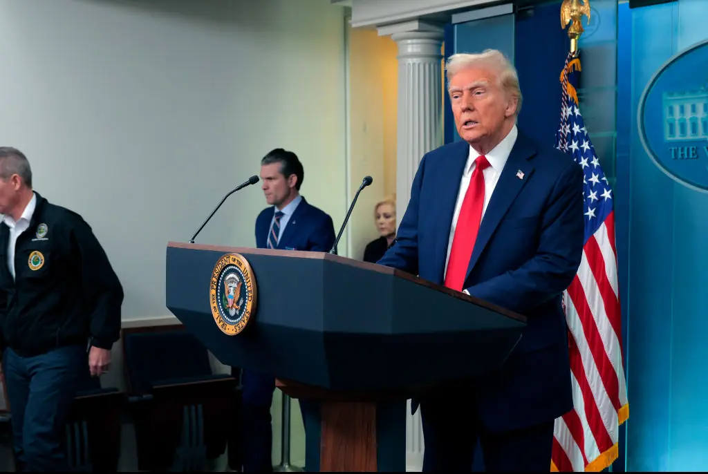 President Donald Trump addressed the nation after the tragic plane crash. Credit: Chip Somodevilla/Getty Images