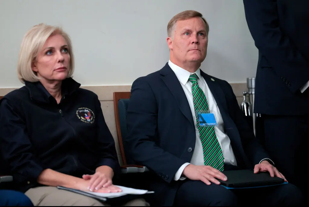 Chris Rocheleau (right) was appointed to the role by Donald Trump. Credit: Chip Somodevilla/Getty Images