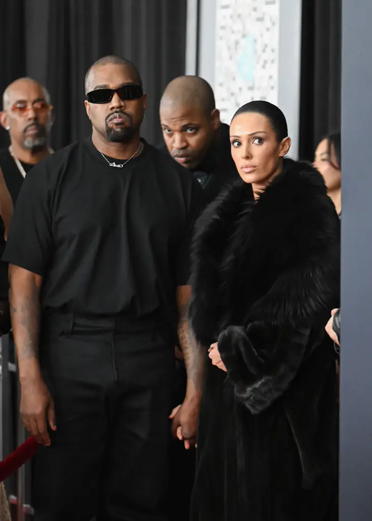 Kanye West and Bianca Censori arrived at the 2025 Grammys. Credit: Gilbert Flores / Getty