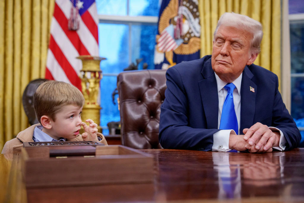 President Trump replaces Resolute Desk in Oval Office... days after Musk's son picks nose during visit