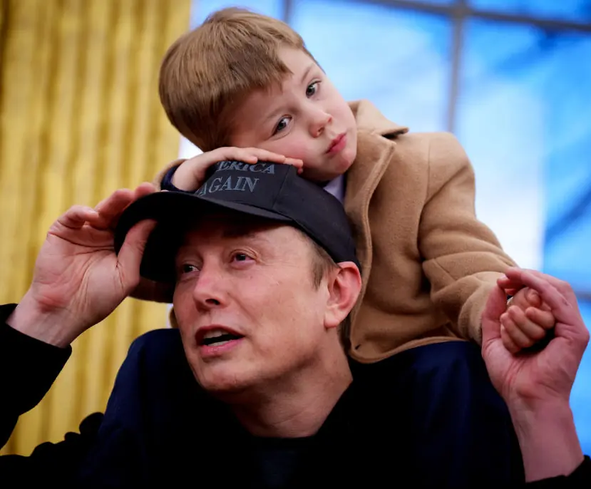 Musk and his son, X, at the Oval Office earlier this week. Credit: Andrew Harnik/Getty Images