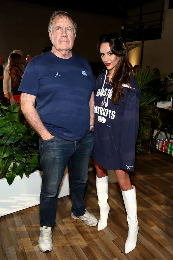 Bill Belichick and Jordon Hudson. Credit: Mike Coppola / Getty