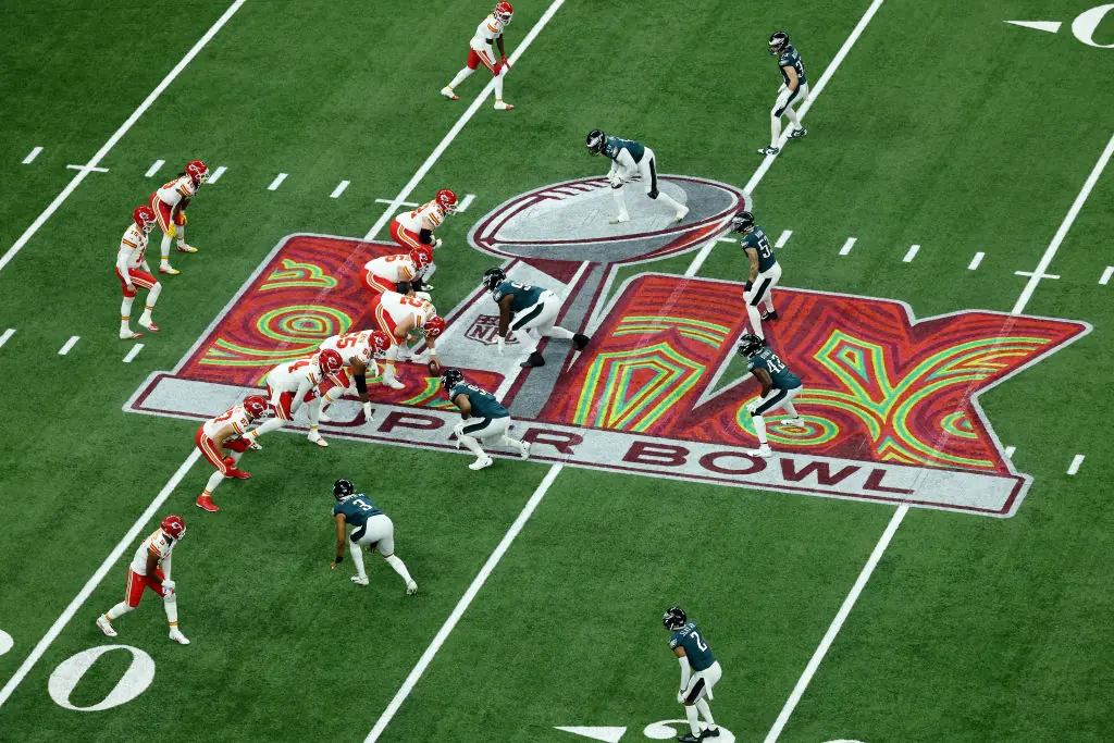Kansas City Chiefs is taking on the Philadelphia Eagles at Super Bowl LIX at Caesars Superdome.  Credit:	Patrick Smith / Getty