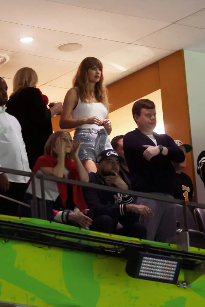 Taylor Swift was at the Super Bowl to support Travis Kelce. Credit:	Gregory Shamus / Getty