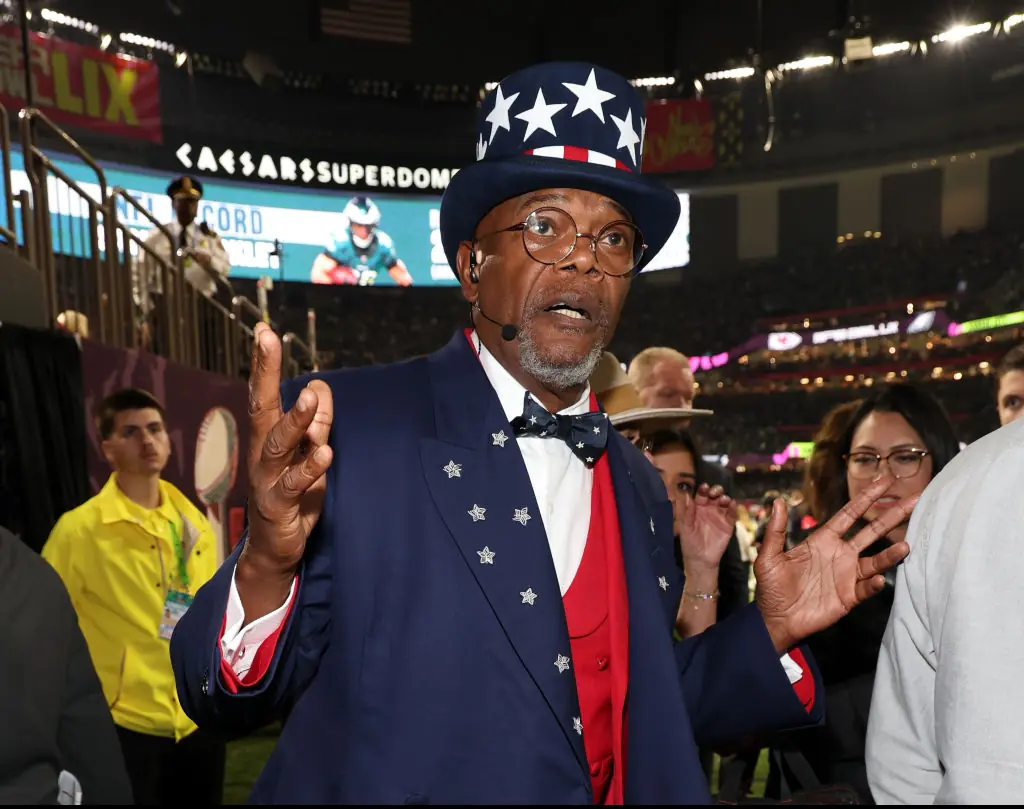 Samuel L. Jackson appeared as Uncle Sam. Credit: Kevin Mazur/Getty Images for Roc Nation