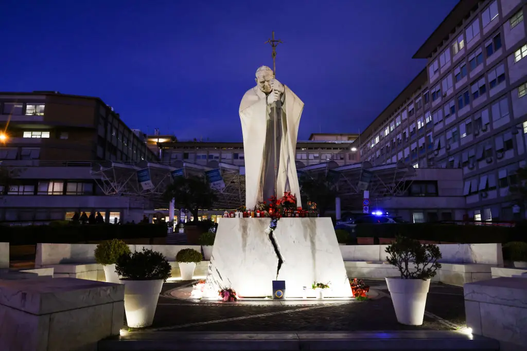Pope Francis was hospitalized for bronchitis at Gemelli hospital. Credit: Franco Origlia / Getty