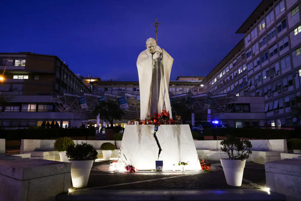Pope Francis was hospitalized for bronchitis at Gemelli Hospital. Credit: Franco Origlia / Getty