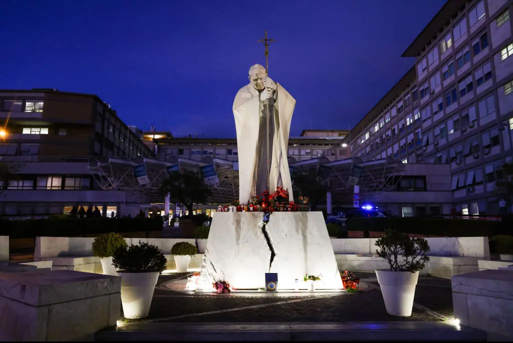Pope Francis was hospitalized for bronchitis at Gemelli hospital. Credit: Franco Origlia / Getty