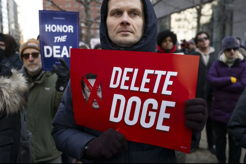 Protests and demonstrations have been held against DOGE. Credit: Mostafa Bassim/Anadolu via Getty Images