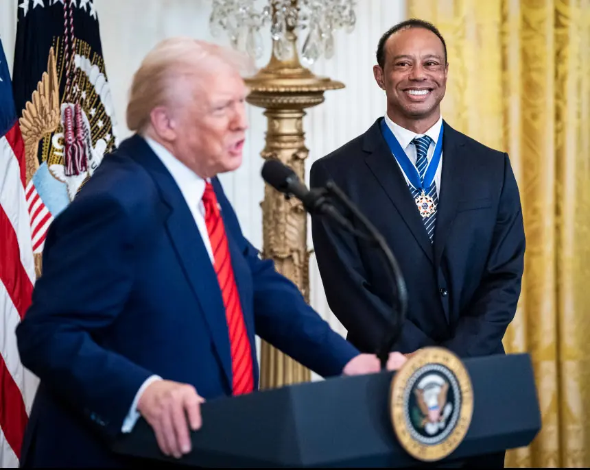 It is reportedly that the Trumps are supportive of Woods' new relationship. Credit: Jabin Botsford/The Washington Post via Getty Images