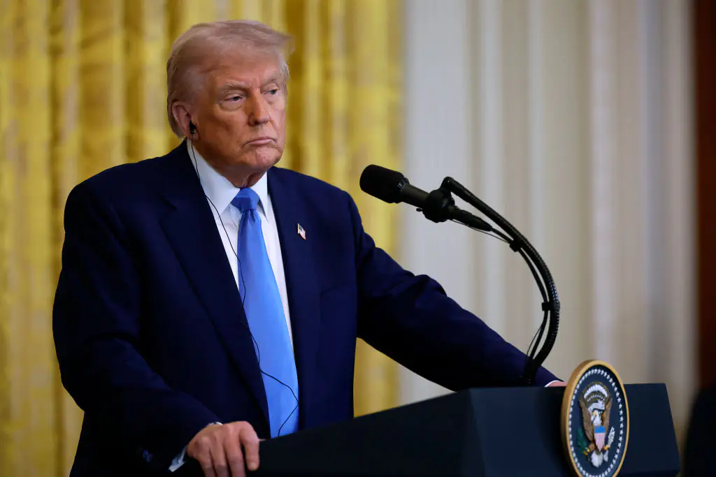 Donald Trump addressed Musk's email in the Oval Office. Credit: Chip Somodevilla / Getty