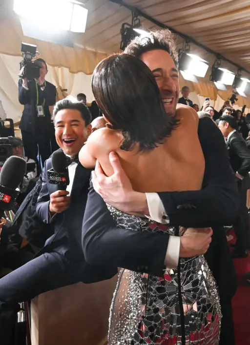 The two stars were all smiles after their reunion. Credit: Michael Buckner/Penske Media via Getty Images