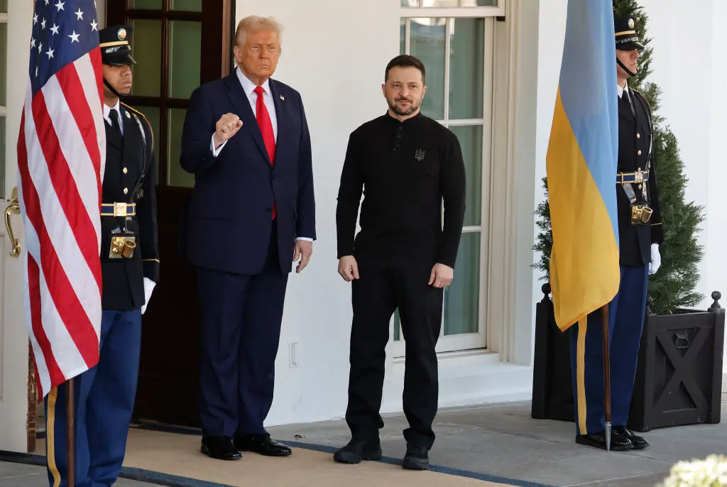 White House responds after people claim 'double standards' for Elon Musk after Zelenskyy didn't wear suit at meeting with Donald Trump.Credit: Chip Somodevilla / Getty