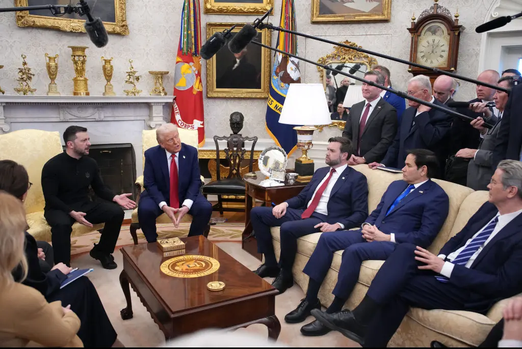The meeting between Zelenskyy, Trump, and Vance came to an end shortly after tensions rose. Credit: Andrew Harnik/Getty Images