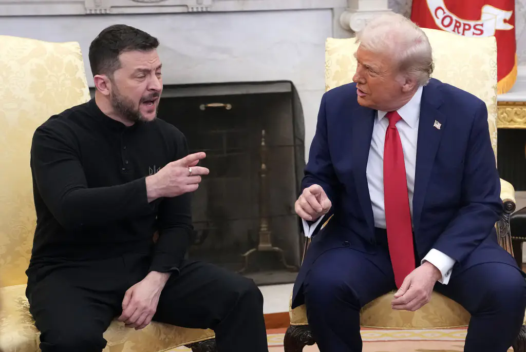 Presidents Zelenskyy and Trump during their heated meeting at The White House. Credit: Andrew Harnik/Getty Images