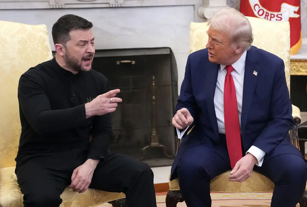 Presidents Zelenskyy and Trump during their heated meeting at The White House. Credit:  Andrew Harnik/Getty Images
