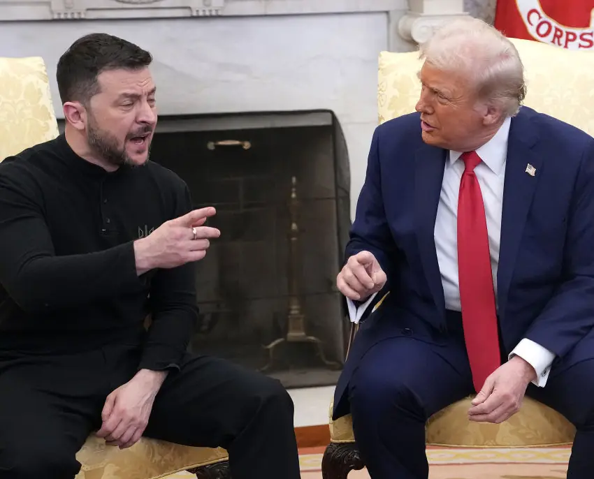 Presidents Zelenskyy and Trump during their heated meeting at The White House. Credit:  Andrew Harnik/Getty Images