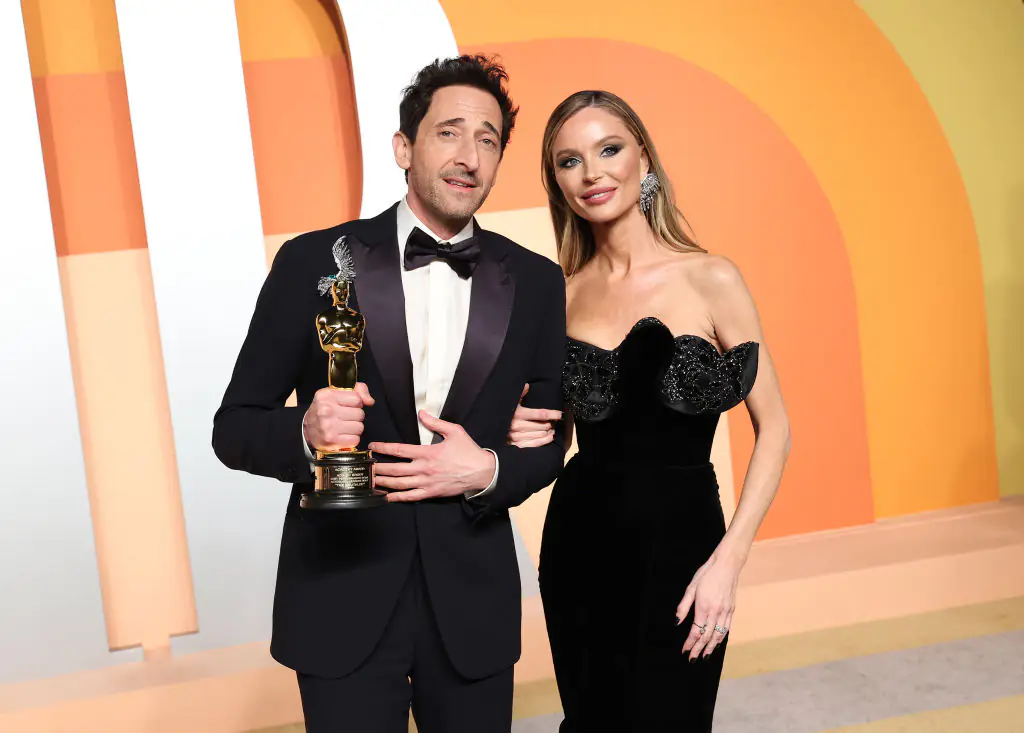 Adrien Brody's girlfriend Georgina Chapman breaks her silence on his Oscars kiss with Halle Berry