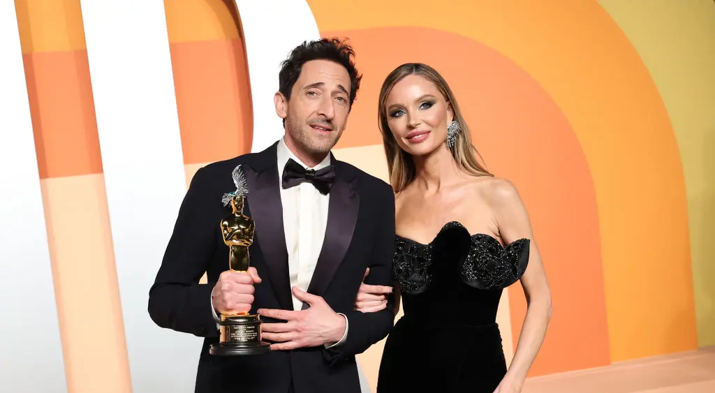 Adrien Brody's girlfriend Georgina Chapman breaks her silence on his Oscars kiss with Halle Berry
