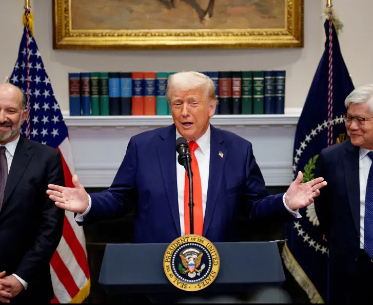 New marks were spotted during Trump's conference on March 3. Credit: Andrew Harnik/Getty Images