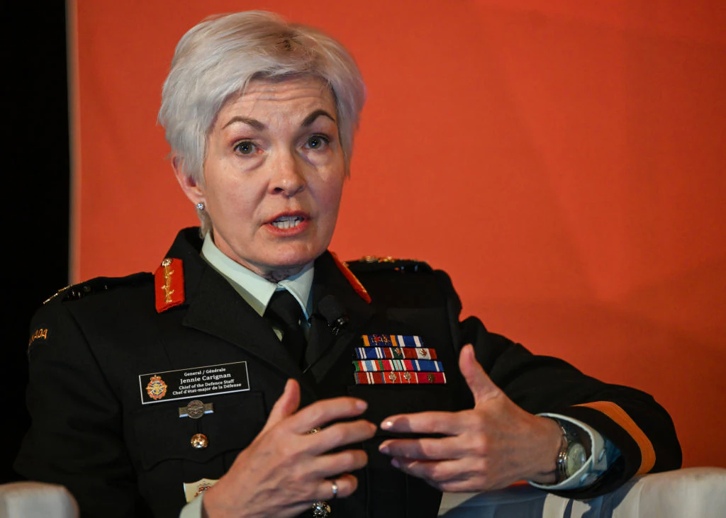 Jennie Carignan, the first woman to lead Canada’s armed forces. Credit: Anadolu / Getty