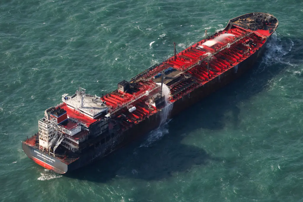 Man arrested in connection to oil tanker and container ship collision