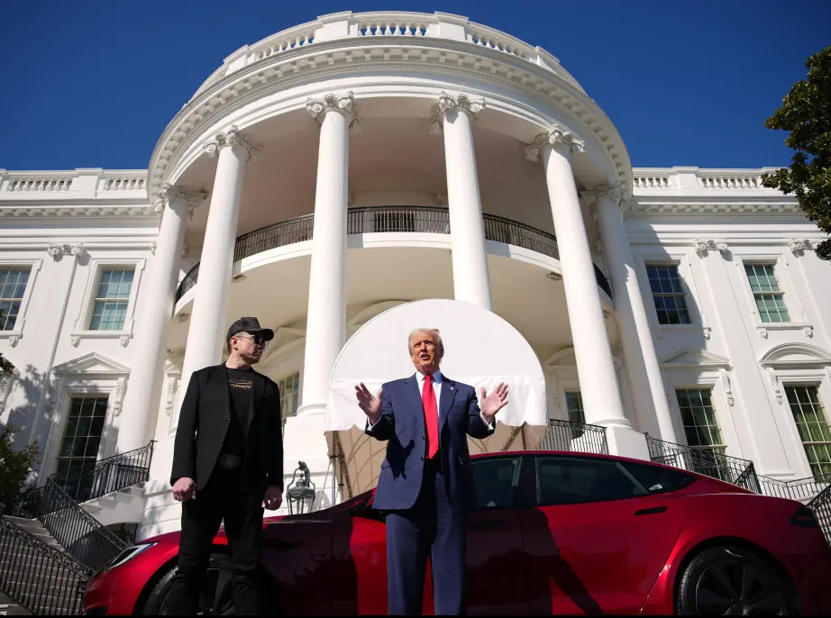 Trump purchased a Tesla in support of his "First Buddy" Elon Musk. Credit: Andrew Harnik/Getty Images