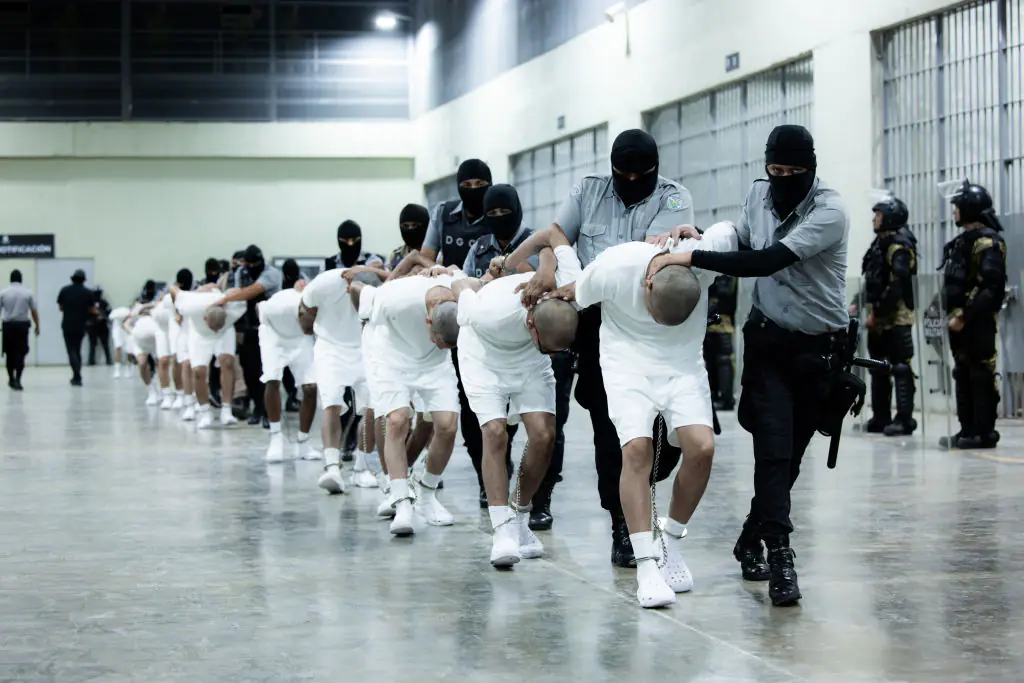 The prison in El Salvador is notorious for gangs. Credit: El Salvador Presidency / Handout/Anadolu via Getty Images 