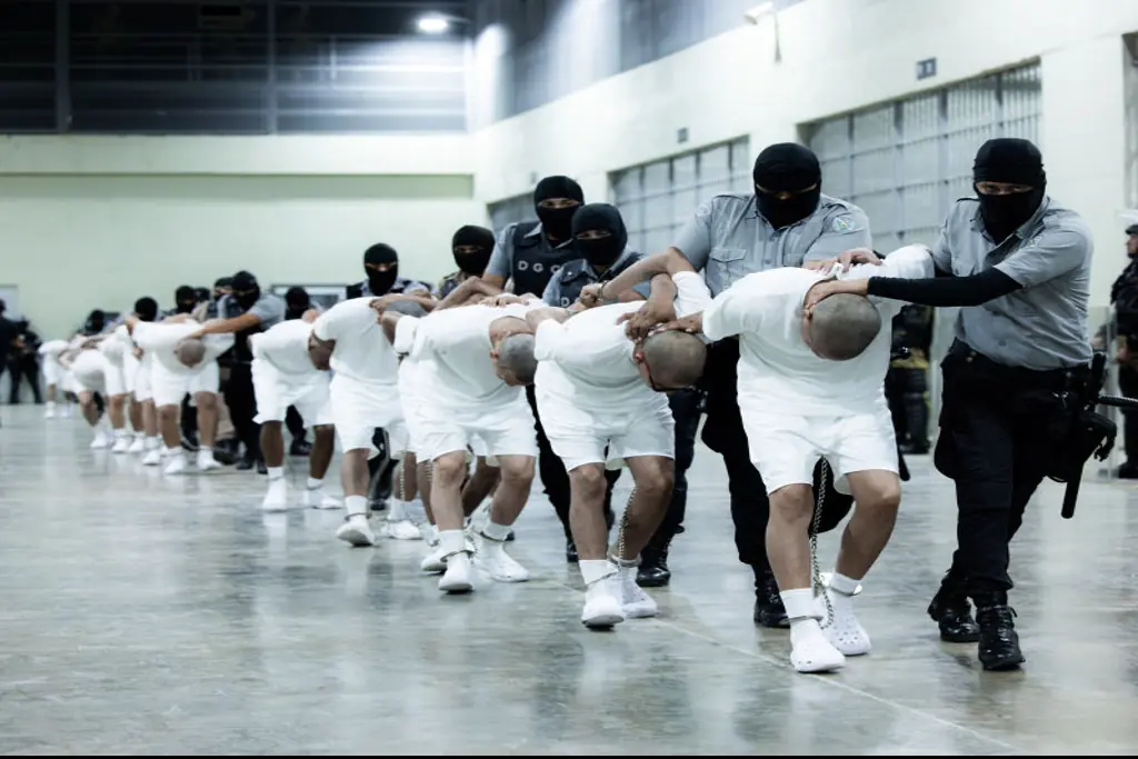 The prison in El Salvador is notorious for gangs. Credit: El Salvador Presidency / Handout/Anadolu via Getty Images 