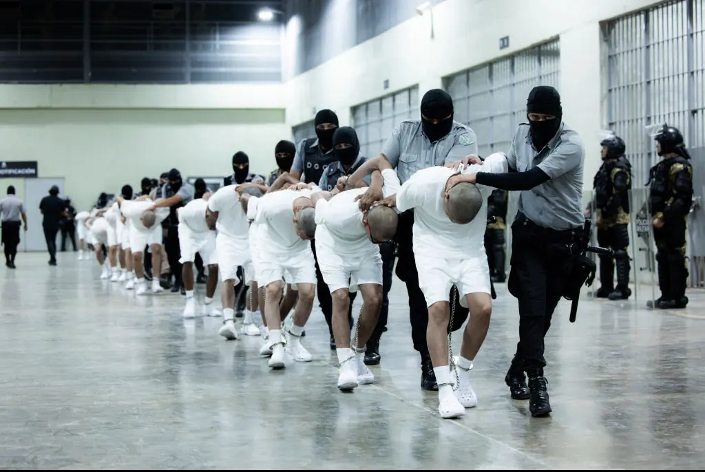 The prison in El Salvador is notorious for gangs. Credit: El Salvador Presidency / Handout/Anadolu via Getty Images 