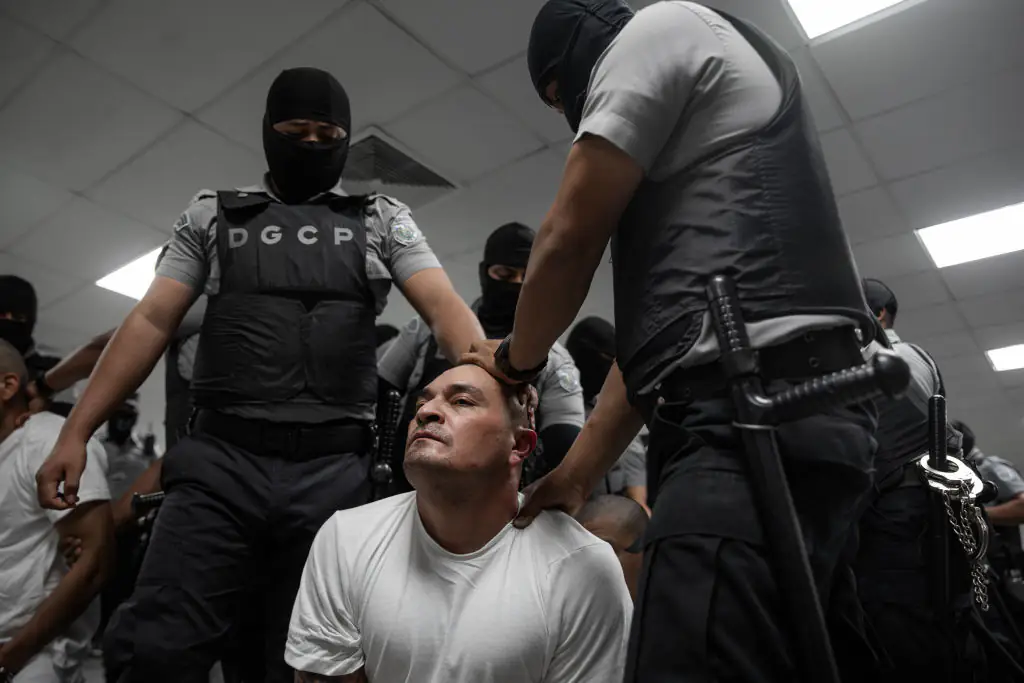 Prisoners must follow the dress code while in CECOT. Credit: El Salvador Presidency / Handout/Anadolu via Getty Images 