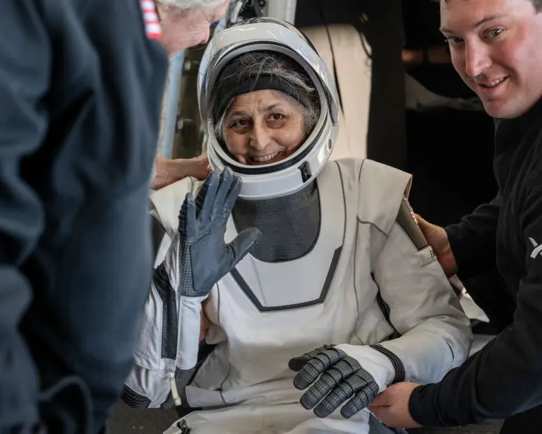 Suni Williams pictures upon her return to Earth. Credit: NASA / Keegan Barber / Handout/Anadolu via Getty Images