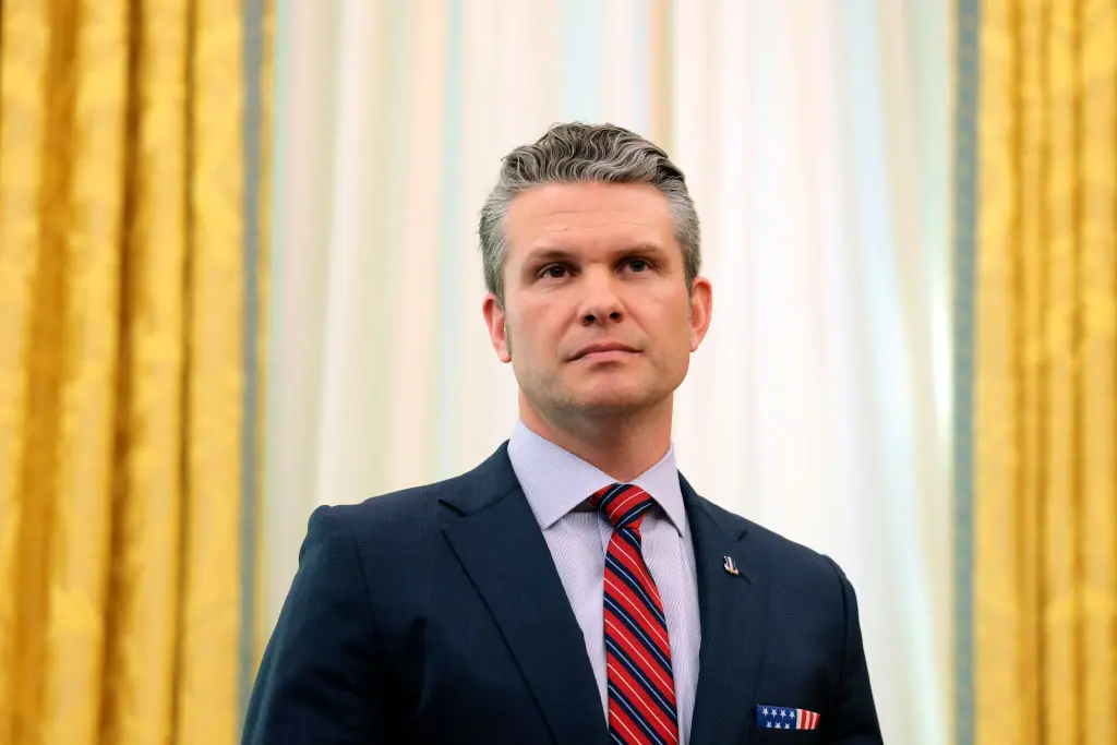 Defense secretary Pete Hegseth is now being referred to as Secretary of War. Credit: Anna Moneymaker / Getty