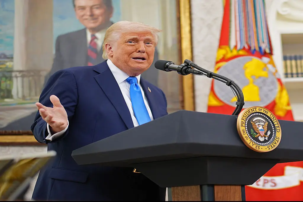 Trump was surprisingly cordial to his political opponent. Credit: Andrew Harnik / Getty
